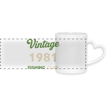 Millésime 1981 – Année de naissance rétro du club de pêche - Mug panoramique avec anse en forme de cœur - blanc - Devant