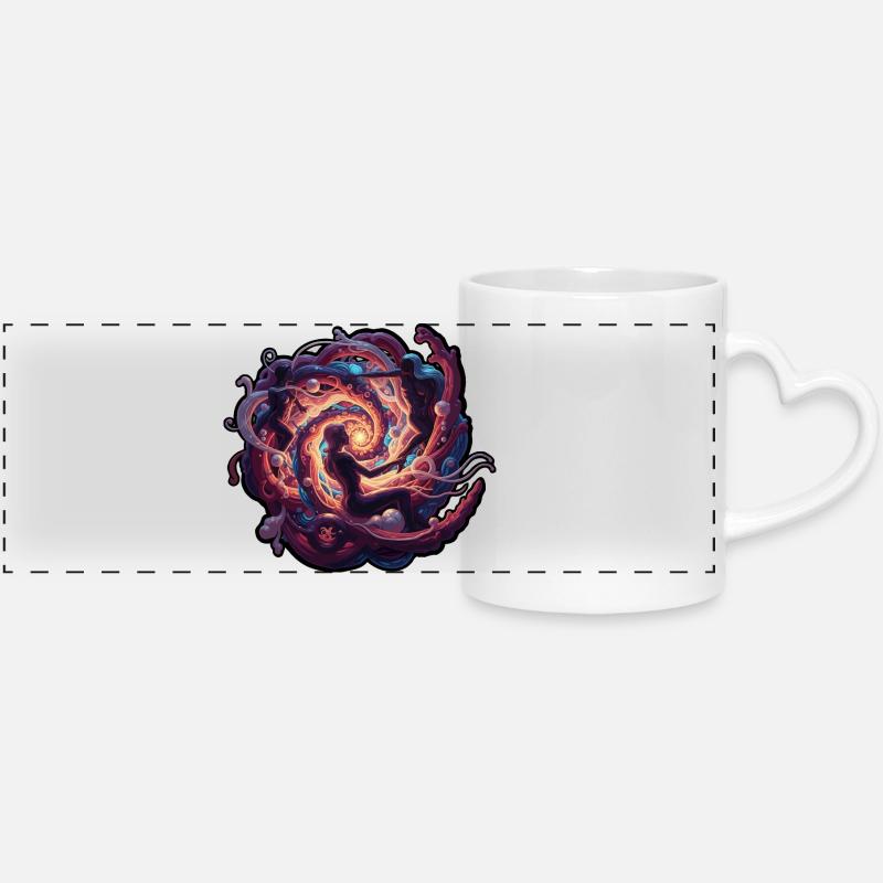 Dancing Cosmic Vortex - Panoramic mug with heart handle - white