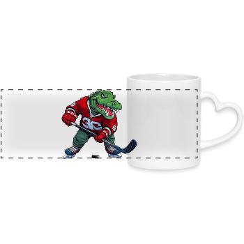 Crocodile Hockey sur glace Alligator - Mug panoramique avec anse en forme de cœur - blanc - Devant