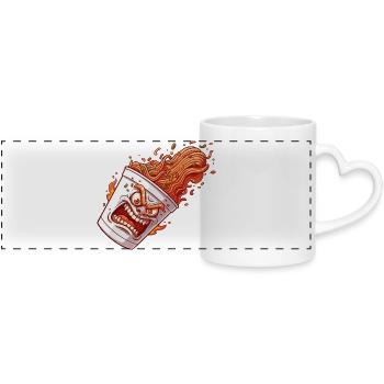 Coupe Enflammée - Mug panoramique avec anse en forme de cœur - blanc - Devant