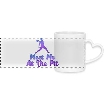 Meet Me At The Pit Basketball Tee - Panoramic mug with heart handle - white - Front
