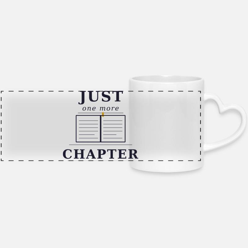Just one more Chapter - Panoramic mug with heart handle - white
