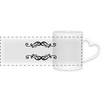Personnalisable - Mug panoramique avec anse en forme de cœur - blanc - Devant