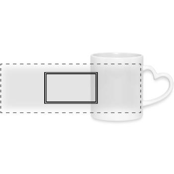 picture frame_1_2 - Panoramic mug with heart handle - white - Front