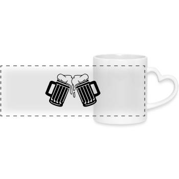 bier__f1 - Panoramic mug with heart handle - white - Front