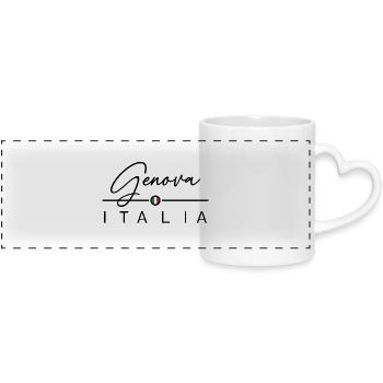 Italie - Gênes - Gênes - Italien - Italie - Mug panoramique avec anse en forme de cœur - blanc - Devant