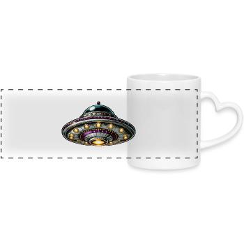 ufo - Panoramatasse mit Herzhenkel - Weiß - Vorne