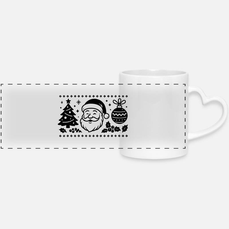 Noel - Panoramic mug with heart handle - white