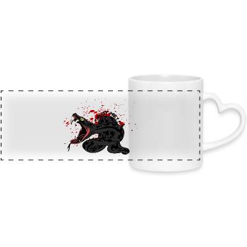 Beat poison - Panoramic mug with heart handle - white - Front