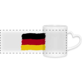 Deutschland Farben schwarz rot gold - Panoramatasse mit Herzhenkel - Weiß - Vorne