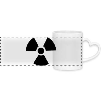 Radioactive Symbol - Panoramic mug with heart handle - white - Front