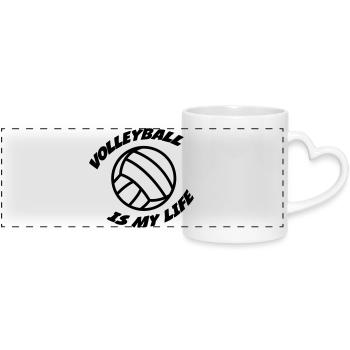 Volleyball - Panoramic mug with heart handle - white - Front