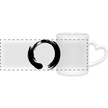 Enso zen circle - Panoramic mug with heart handle - white - Front
