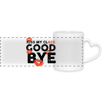 Chemises de classe Embrasse ma classe au revoir lèvres - Mug panoramique avec anse en forme de cœur - blanc - Devant