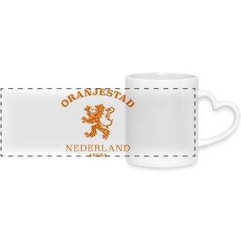 Oranjestadt Nederland Netherlands - Panoramic mug with heart handle - white - Front
