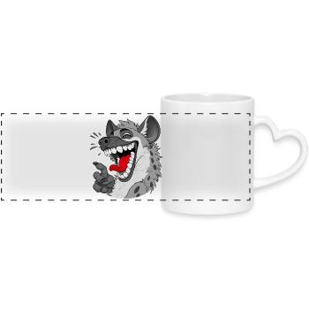 Hyène Rieuse Cartoon  - Mug panoramique avec anse en forme de cœur - blanc - Devant