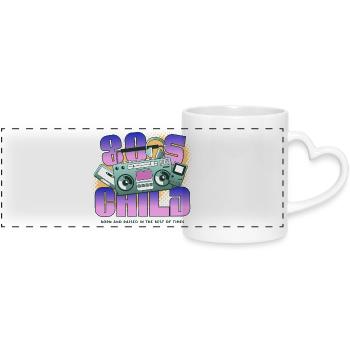 Enfant des années 80 - Mug panoramique avec anse en forme de cœur - blanc - Devant