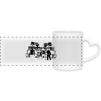 sound system free People - Mug panoramique avec anse en forme de cœur - blanc - Devant