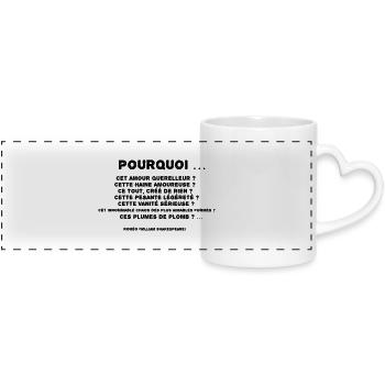 Romeo (Plumes de plomb) - Panoramic mug with heart handle - white - Front