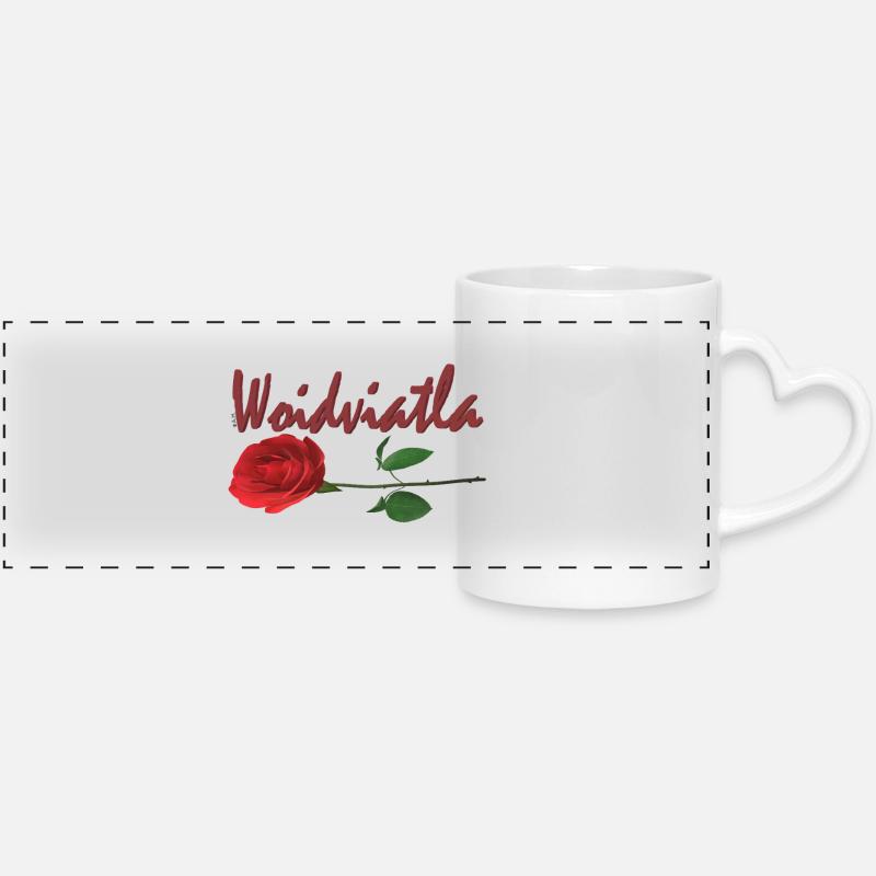 Waldviertel Rose - Mug panoramique avec anse en forme de cœur - blanc