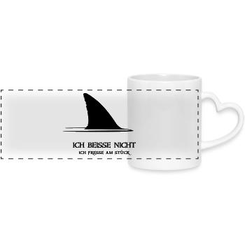 ~ ~ Je mords pas - Mug panoramique avec anse en forme de cœur - blanc - Devant