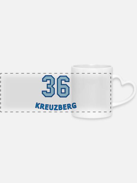 KREUZBERG 36 - Panoramatasse mit Herzhenkel - Weiß
