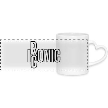 Ironic Bold Mono Typography - Panoramic mug with heart handle - white - Front