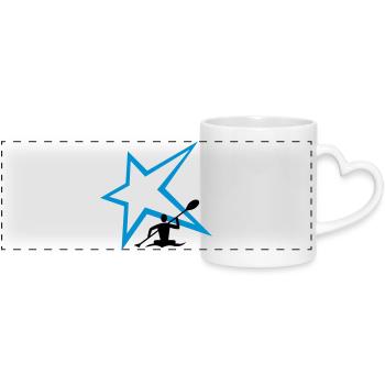 Canoe Stern - Panoramic mug with heart handle - white - Front