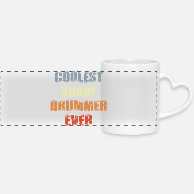 Snarling Drum Player - Panoramic mug with heart handle - white