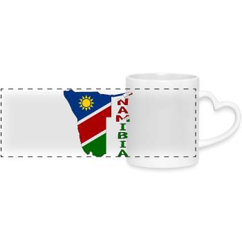 Namibia Map Flag - Panoramic mug with heart handle - white - Front