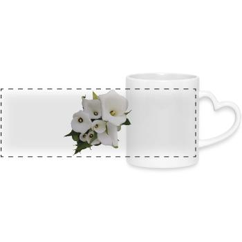 WEISSE CALLAS - Panoramatasse mit Herzhenkel - Weiß - Vorne