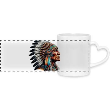 Amérindien Peau rouge d’Amérique - Mug panoramique avec anse en forme de cœur - blanc - Devant
