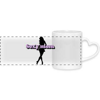 Sexy mom - Mug panoramique avec anse en forme de cœur - blanc - Devant