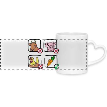 Vegetarian international  - Panoramic mug with heart handle - white - Front