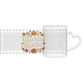 Maman reconnaissante Automne Citrouilles Coeurs Amour - Mug panoramique avec anse en forme de cœur - blanc - Devant