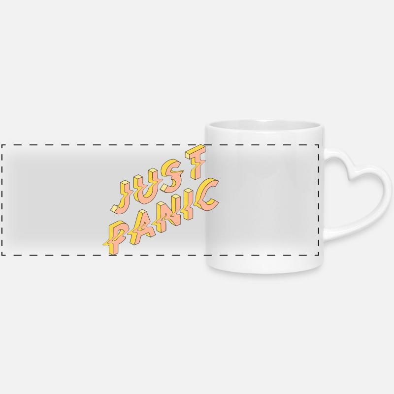 Just Basic 3D Retro Typo - Panoramic mug with heart handle - white