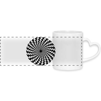 Optical Illusion – Sweat à capuche et t-shirt Geometry Fun - Mug panoramique avec anse en forme de cœur - blanc - Devant