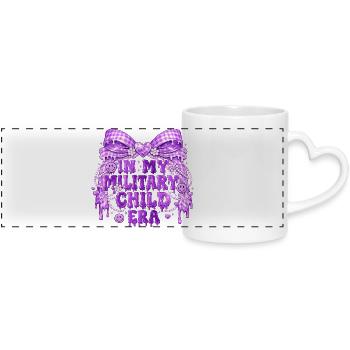 Military Child Era Lila | Militair Kindergeschenk - Panoramatasse mit Herzhenkel - Weiß - Vorne