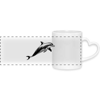 Dauphin - Mignon Ocean Pet Design - Mug panoramique avec anse en forme de cœur - blanc - Devant