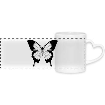 Butterfly - Panoramatasse mit Herzhenkel - Weiß - Vorne