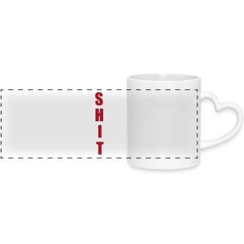 30 - Panoramic mug with heart handle - white - Front