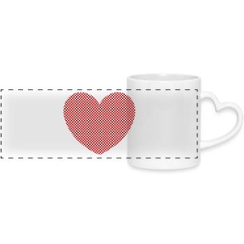 rotes Herz rot Herzen rot Herz Geschenk - Mug panoramique avec anse en forme de cœur - blanc - Devant