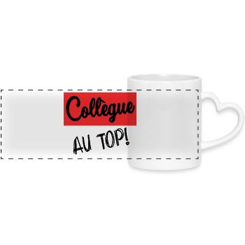 COLLEGUE. DEPART. RETRAITE. EMPLOI. HUMOUR - Mug panoramique avec anse en forme de cœur - blanc - Devant