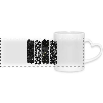 Sternennacht Brush-Design - Panoramatasse mit Herzhenkel - Weiß - Vorne