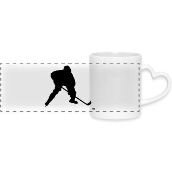 Eishockey Spieler Hockey Puck Wintersport - Panoramatasse mit Herzhenkel - Weiß - Vorne