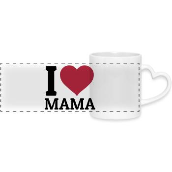 I love Mama - Panoramatasse mit Herzhenkel - Weiß - Vorne