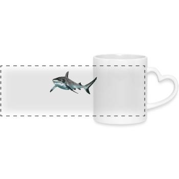 requin - Mug panoramique avec anse en forme de cœur - blanc - Devant