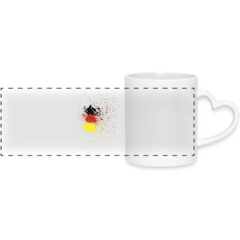 Deutschlandflagge Spray Style - Panoramatasse mit Herzhenkel - Weiß - Vorne