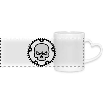 Crâne de cyclisme - Mug panoramique avec anse en forme de cœur - blanc - Devant