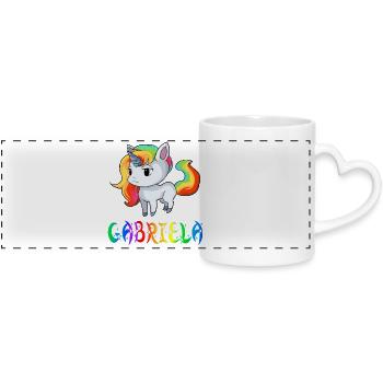 Unicorn Gabriela - Panoramic mug with heart handle - white - Front